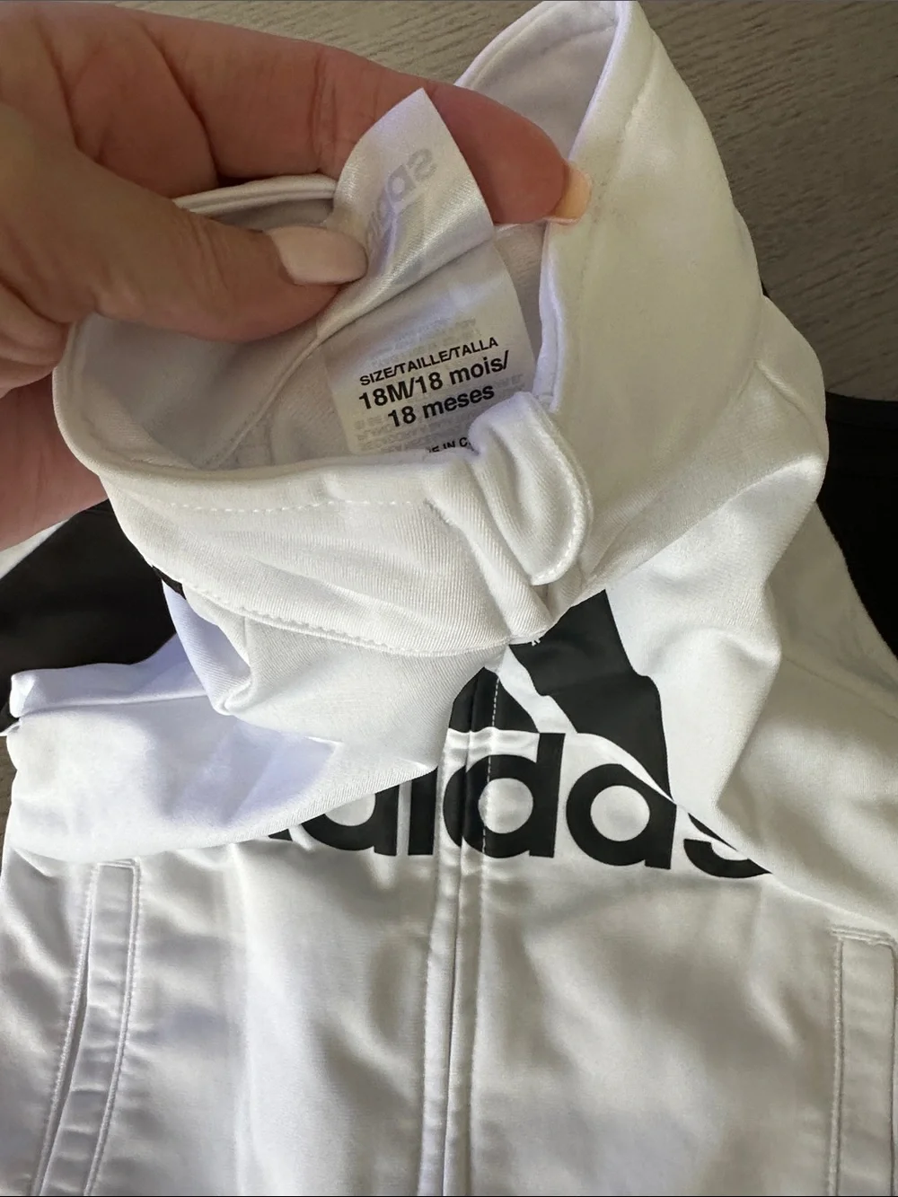 adidas White and Black Kids Track Jacket & Pants Set